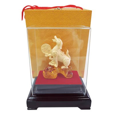 24K Golden Liuli Prosperity Dog (金旺琉璃狗)