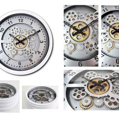 Moving Gear Round Wall Clock